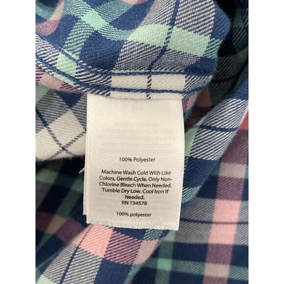 Vineyard Vines Mens S Tucker Shirt Blue Plaid Flannel Classic Fit Performance - Picture 8 of 10